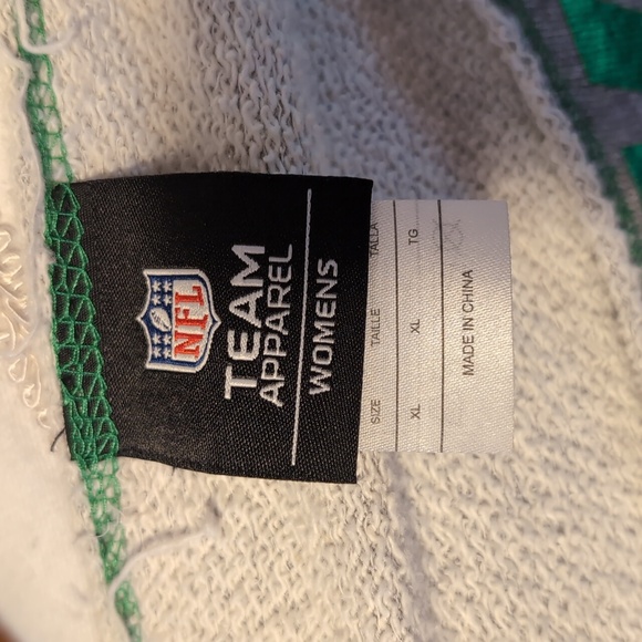 GREEN BAY PACKER Wms Metallic Green Logo Sweatshirt Raw Edges XL - Picture 10 of 13